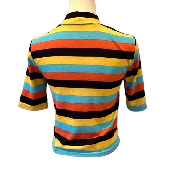 Walter Baker Amberlynn Mod Stripe Mock Neck Knit Top Small Retro - Picture 3 of 10